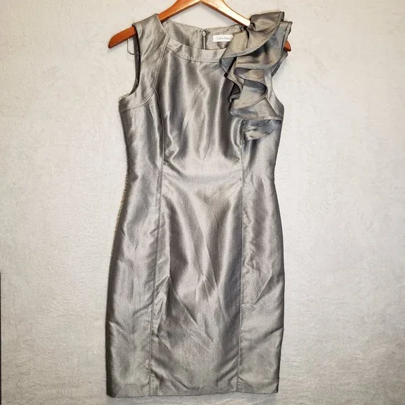 Calvin klein silver dress shop